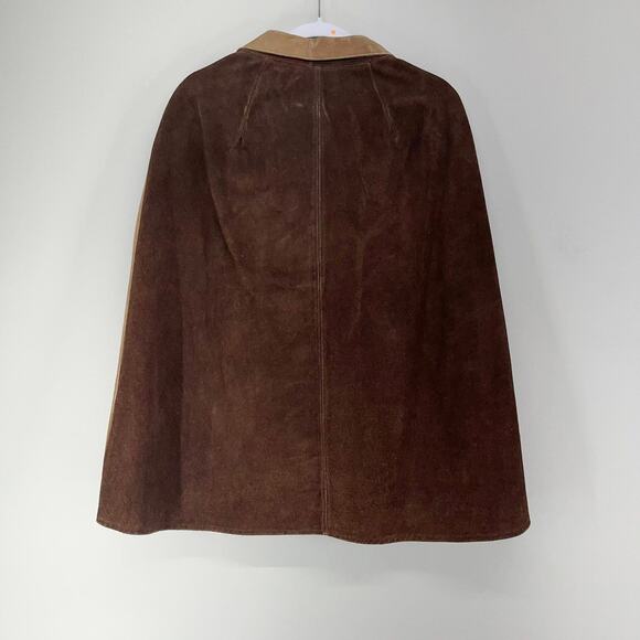 Brown and Tan Women's Cape Jacket - Picture 6 of 8